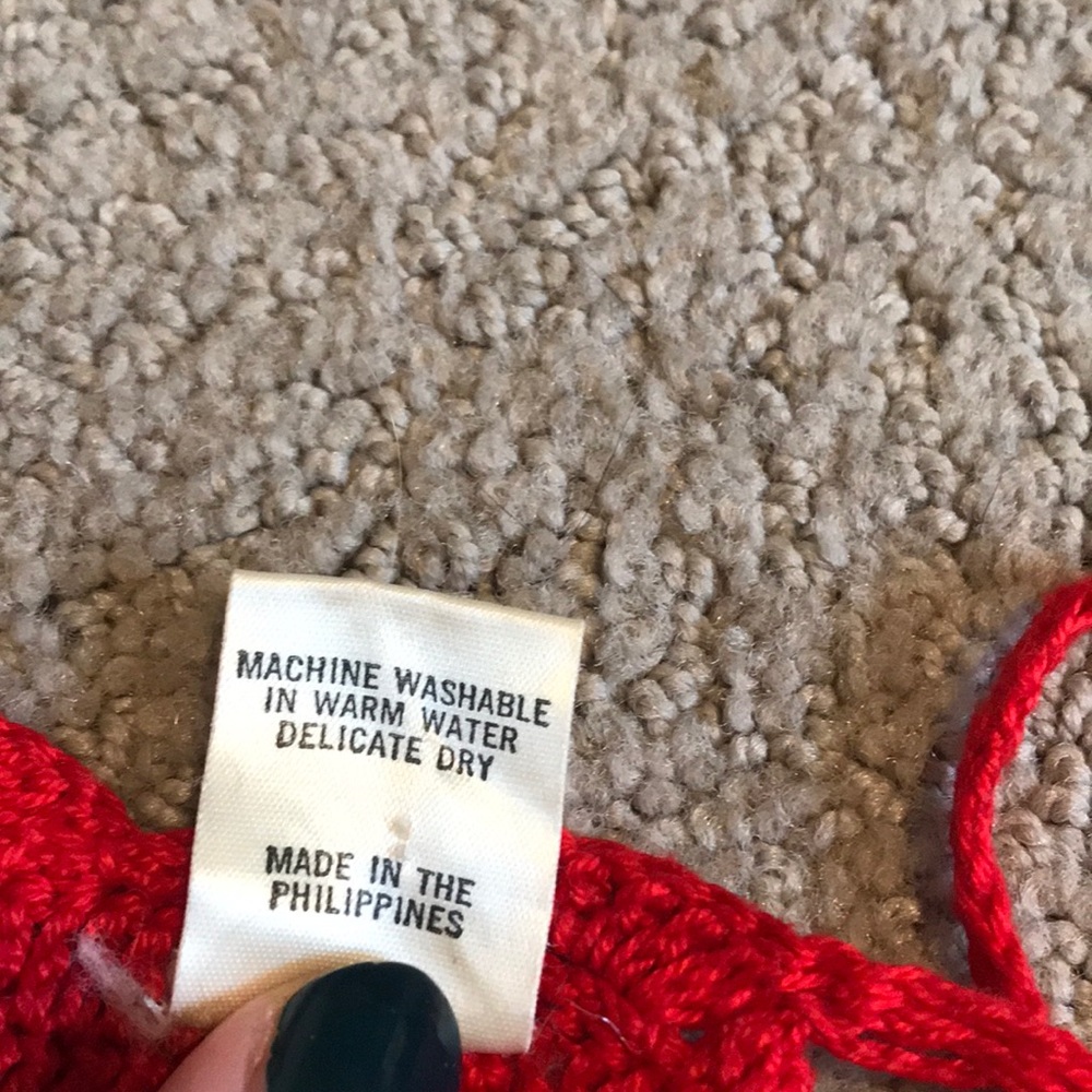 Red vintage crochet halter top - Picture 4 of 4